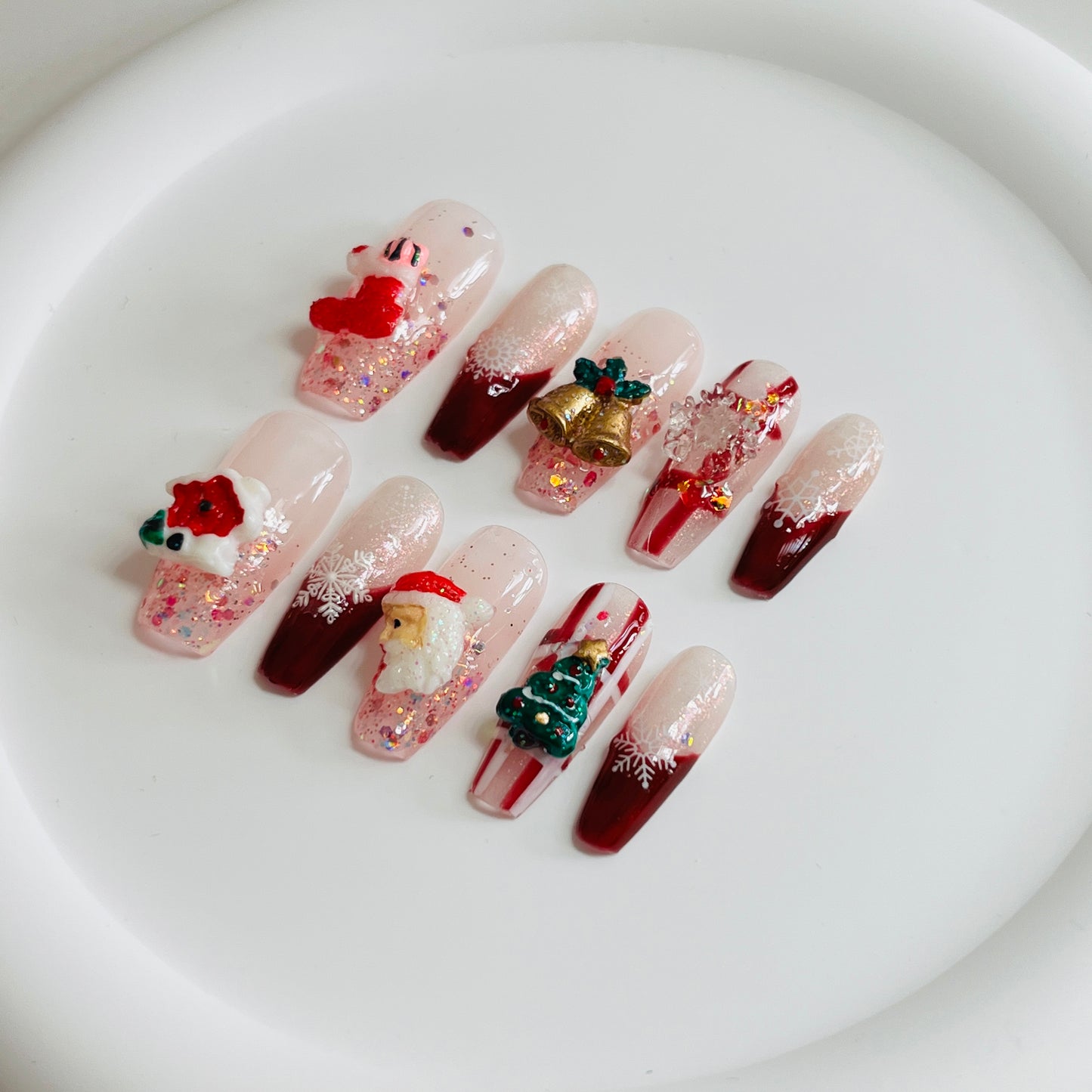 [Tiktok Living] Christmas Nails Collection | Reuseable Nails wtih Nail tools