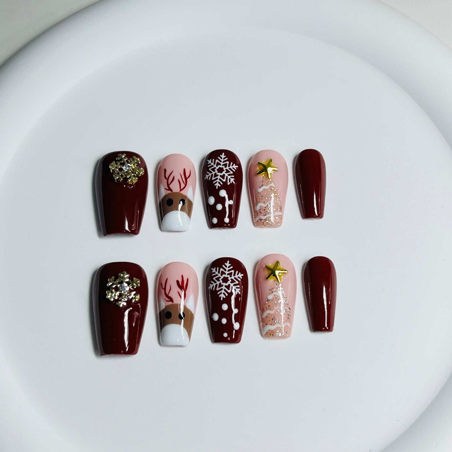 [Tiktok Living] Christmas Nails Collection | Reuseable Nails wtih Nail tools