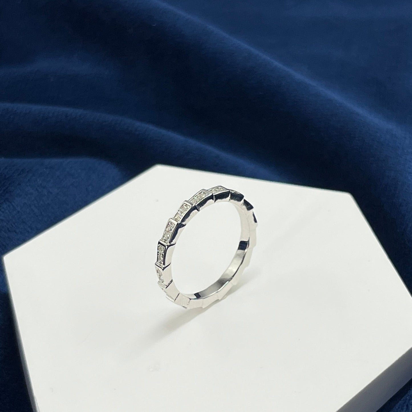 Moissanit-Verlobungsring 925 Sterlingsilber | Halber Eternity-Ring mit feinstem Weiß | Farbe D VVS