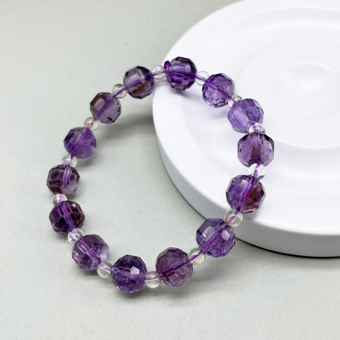 10 mm natürlicher Amethyst, fein geschliffen, facettierte runde Perlen, Energie-Edelstein, lose Perlen, DIY-Schmuckherstellung, Design für Armband