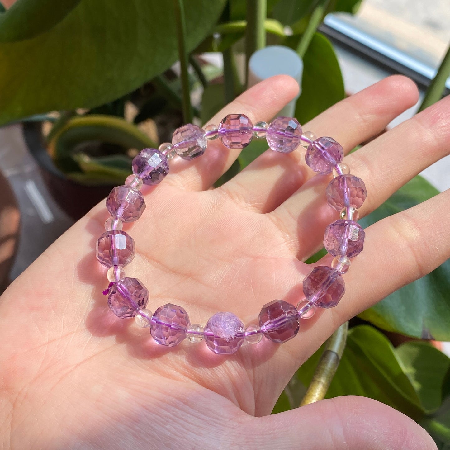 10 mm natürlicher Amethyst, fein geschliffen, facettierte runde Perlen, Energie-Edelstein, lose Perlen, DIY-Schmuckherstellung, Design für Armband