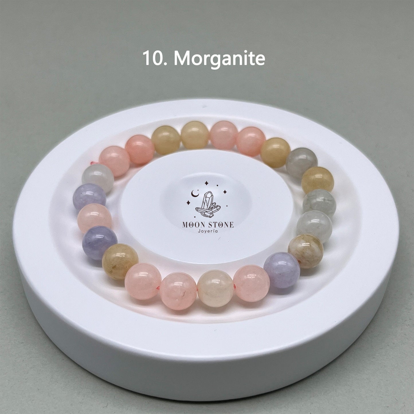 8mm/10mm  Handmade Natural Crystal Round Gemstone Bracelet, Stretchy Bracelet, Obsidian, Morganite, Selenite, Jadeite, Agate, Jade, For Gift