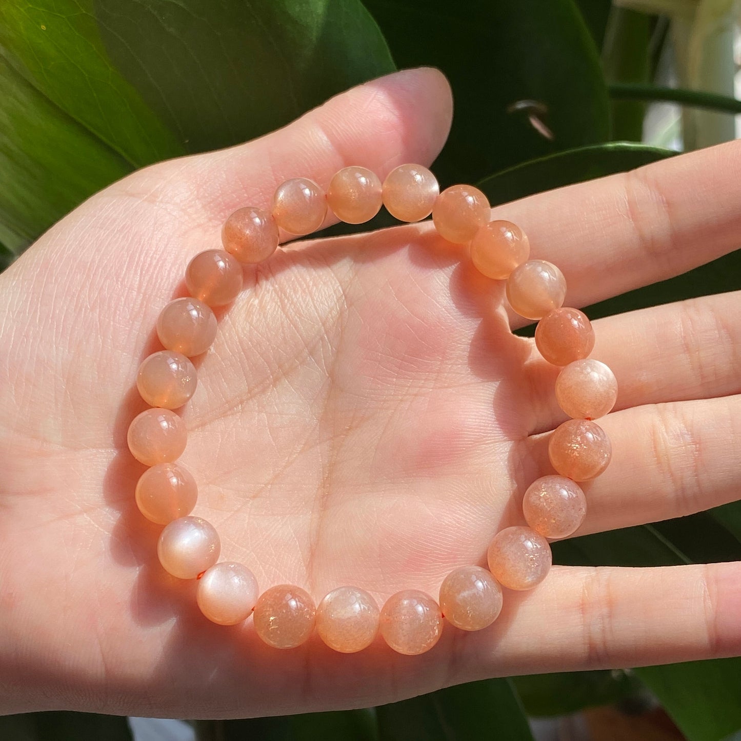 8mm/10mm Natural Sunstone Bracelet Round Beads Energy Gemstone Bracelet for Jewelry Making Fashion Design