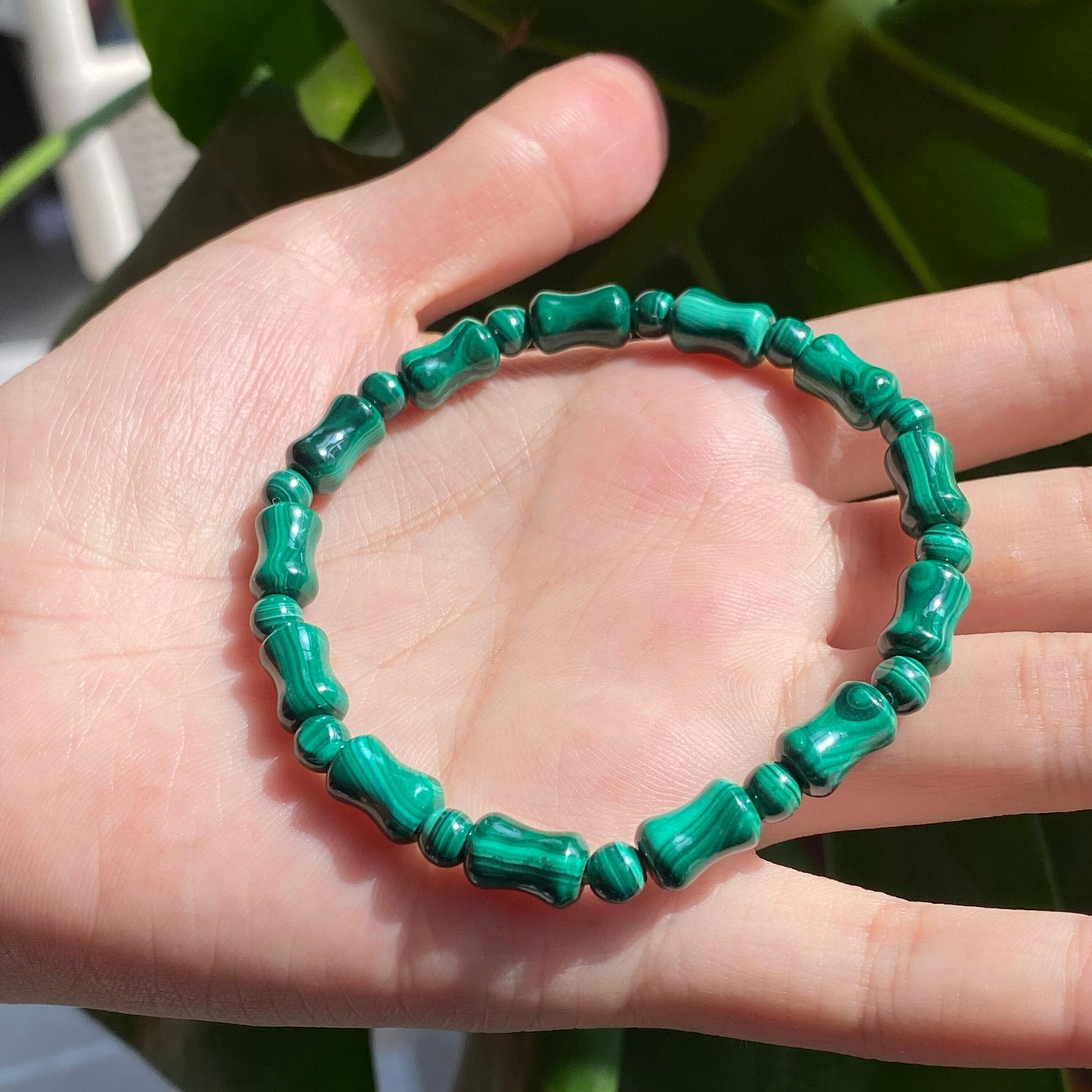 9×5 mm Green Bamboo malachite bracelet, Natural Stone Bamboo Joint Shape Quartz  Spacer Beads for Jewelry Making DIY Bracelet