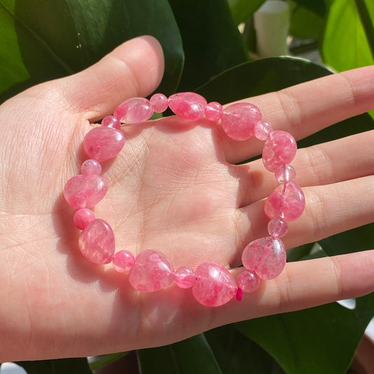 11.5×6.5 mm Sakura Rain Rhodonite Heart Bracelet