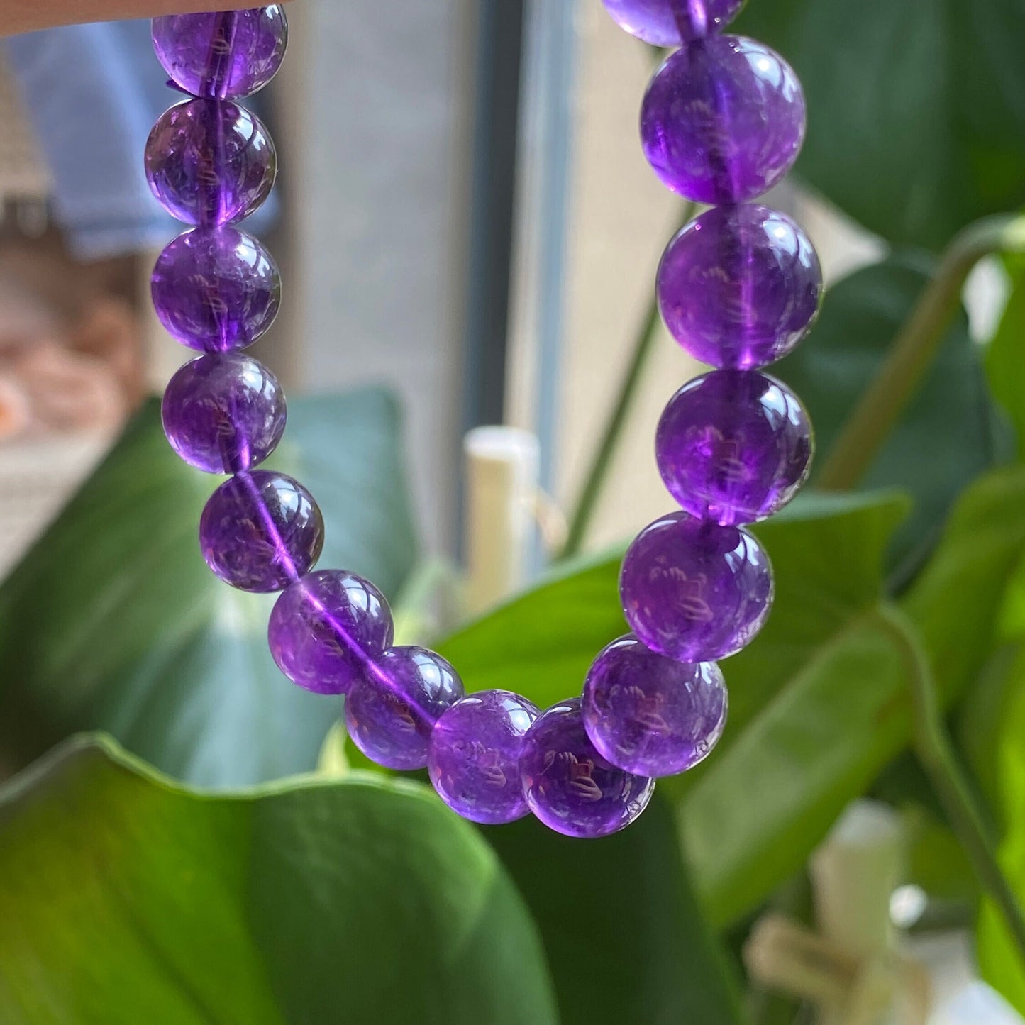 8mm/ 10mm Quality Amethyst Natural Stone Bracelet, Round beads Energy Gemstone Loose Beads DIY Jewelry Making Design for Bracelet