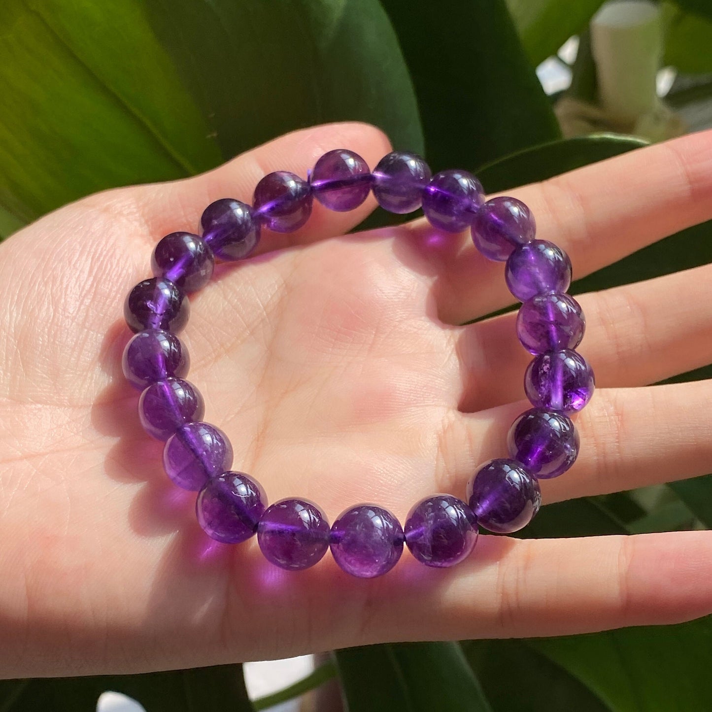 8mm/ 10mm Quality Amethyst Natural Stone Bracelet, Round beads Energy Gemstone Loose Beads DIY Jewelry Making Design for Bracelet