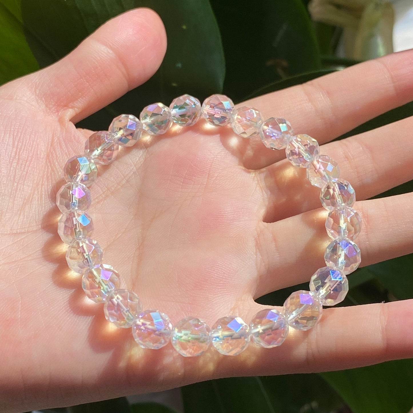 7.5mm Natural Clear Crystal Quartz Faceted Round beads Fine Cut Loose Beads DIY Jewelry Making Design for Bracelet