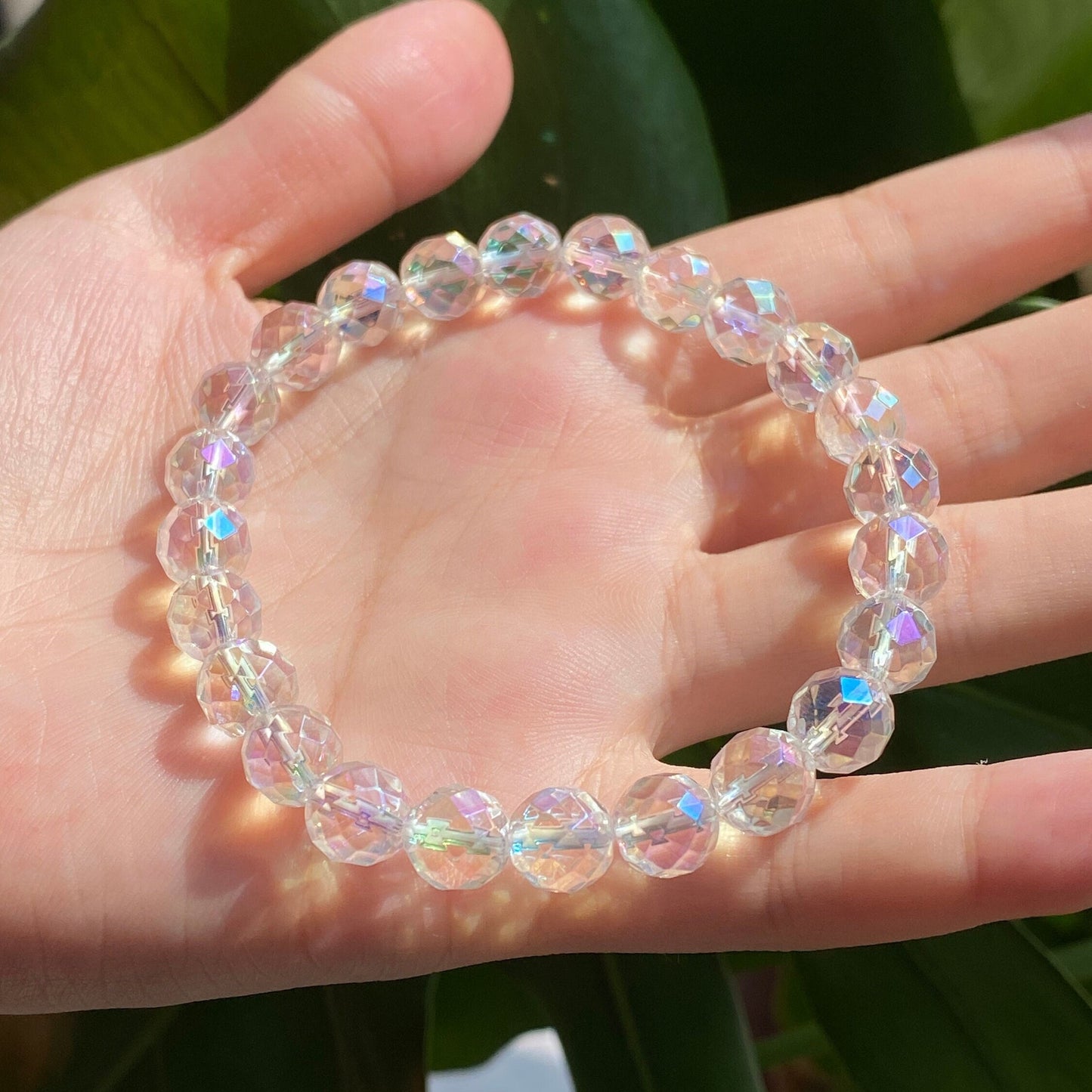 7.5mm Natural Clear Crystal Quartz Faceted Round beads Fine Cut Loose Beads DIY Jewelry Making Design for Bracelet