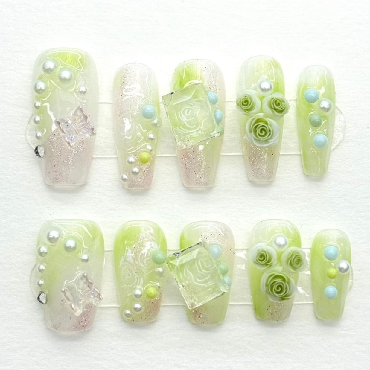 Green Butterfly Pearls