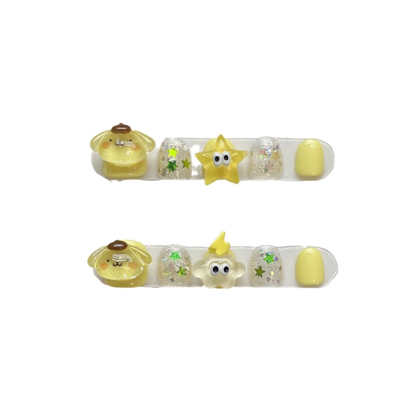 Kids Series| Cute Cartoon Star Puppy Gel Nails | Press on Nails |Handmade Natural Nails|  | Jelly Nail Polish |Long Medium Short Nails