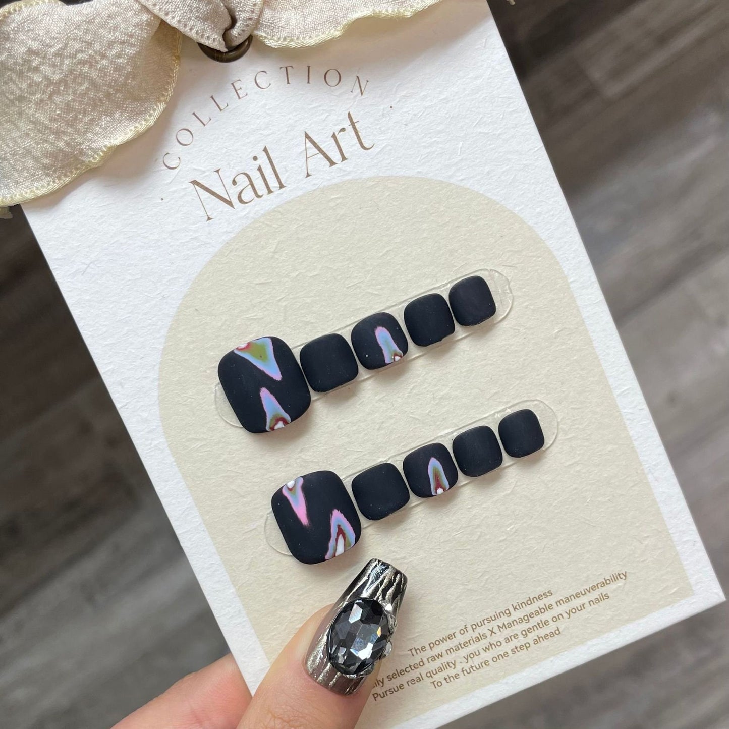 Handmade Black Frosted Gel Toenail | Press on Foot Nails | Handmade Nails |New Nail Trend | Nail Polish | Nails For Summer/Holiday