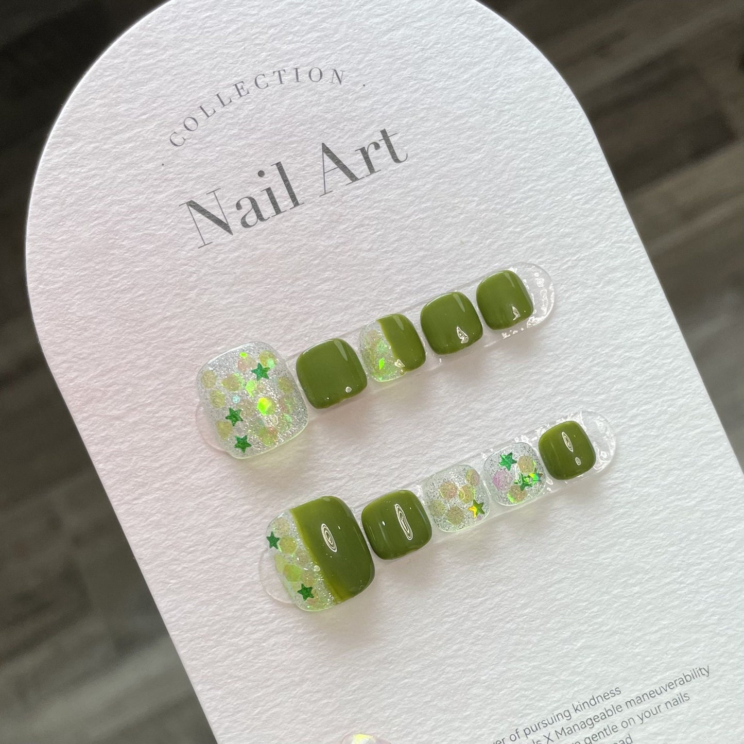 Handmade Green Toenail | Press on Foot Nails | Handmade Natural Nails |New Nail Trend | Jelly Nail Polish | Nails For Summer/Holiday