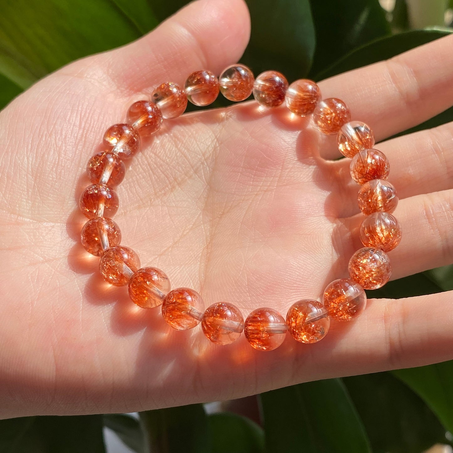 8mm/10mm Natural Orange Currant Bracelet , Crystal Bracelet, Mens Bracelets , Womens Bracelets, Orange Currant Jewelry, Beads