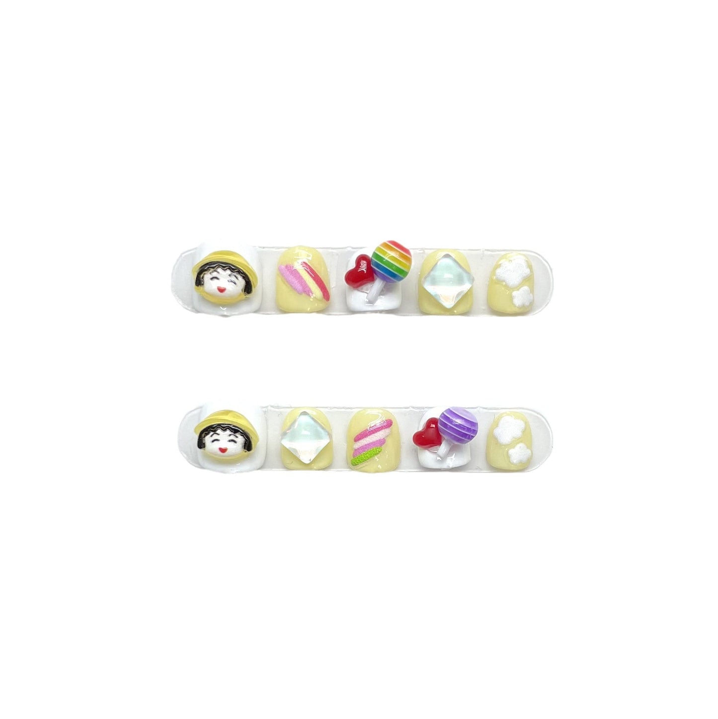 Kids Series | Cherry Girl Gel Nails | Press on Nails | Handmade Natural Nails | Long Medium Short Nails Gifts for Kid