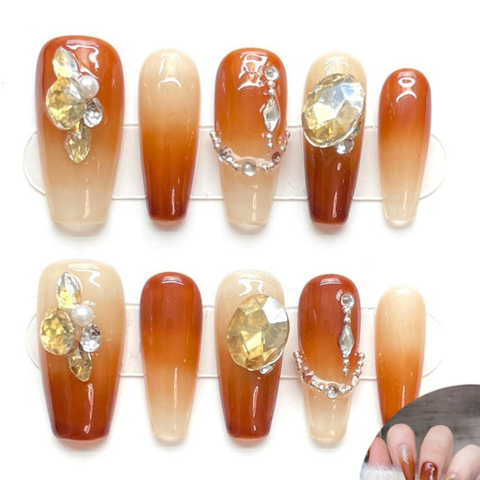 Creamy Amber Orange Crystal