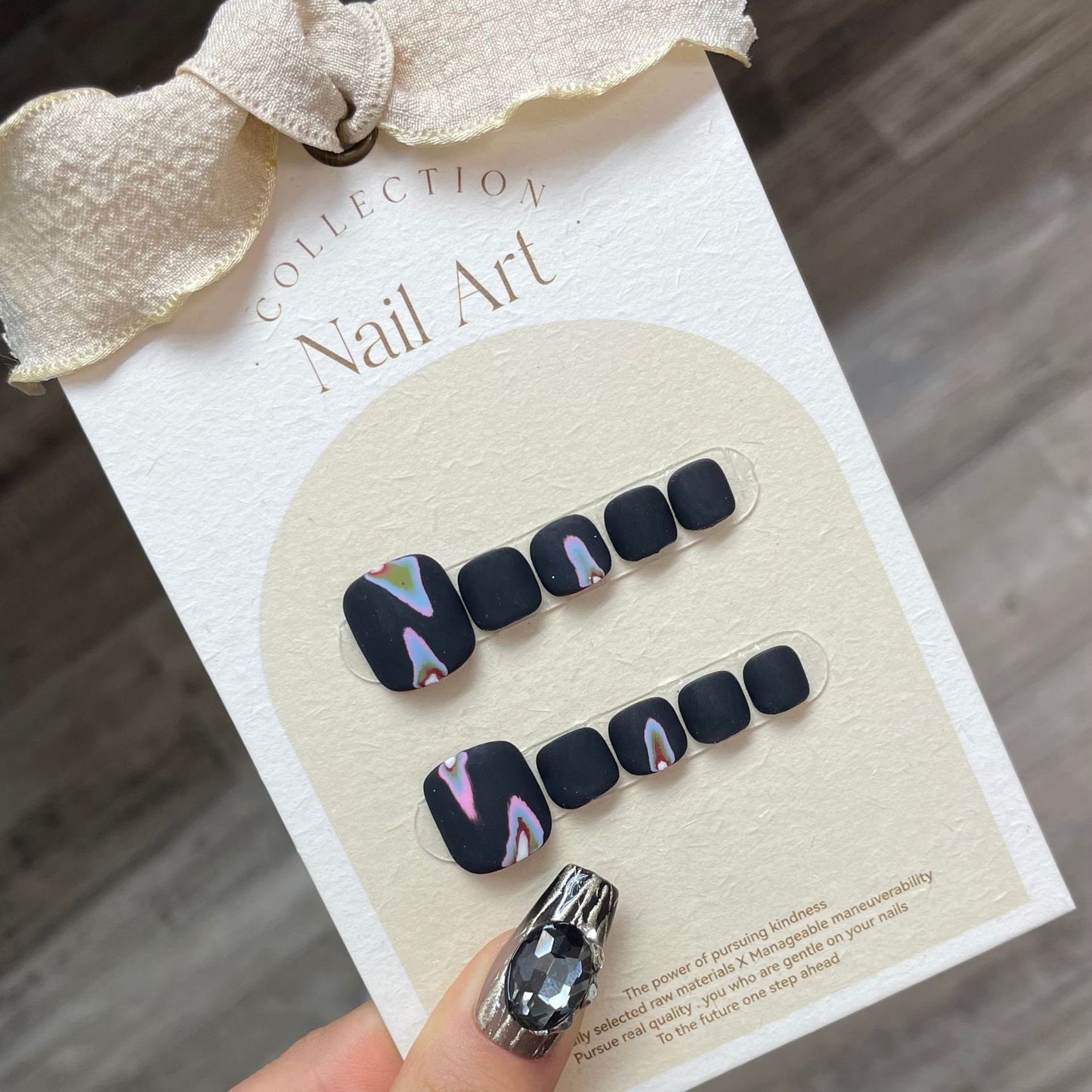 Handmade Black Frosted Gel Toenail | Press on Foot Nails | Handmade Nails |New Nail Trend | Nail Polish | Nails For Summer/Holiday