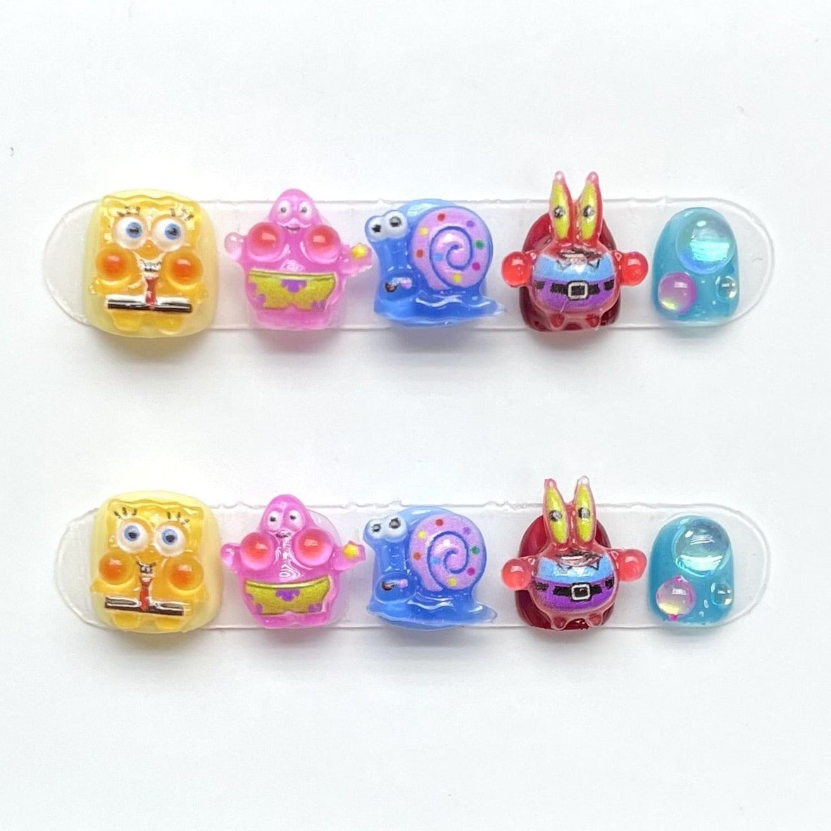 Kids Series | Patrick SpongeBob SquarePants Gel Nails | Press on Nails | Handmade Nails | Long Medium Short Nails Gifts for Kid