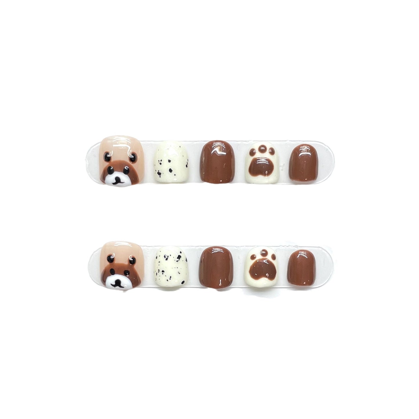 Little Brown Bear Girls Cartoon Gel Nails | Press on Nails |Handmade  Nails |Jelly Nail Polish| Long Medium Short Nails Gifts for Kid