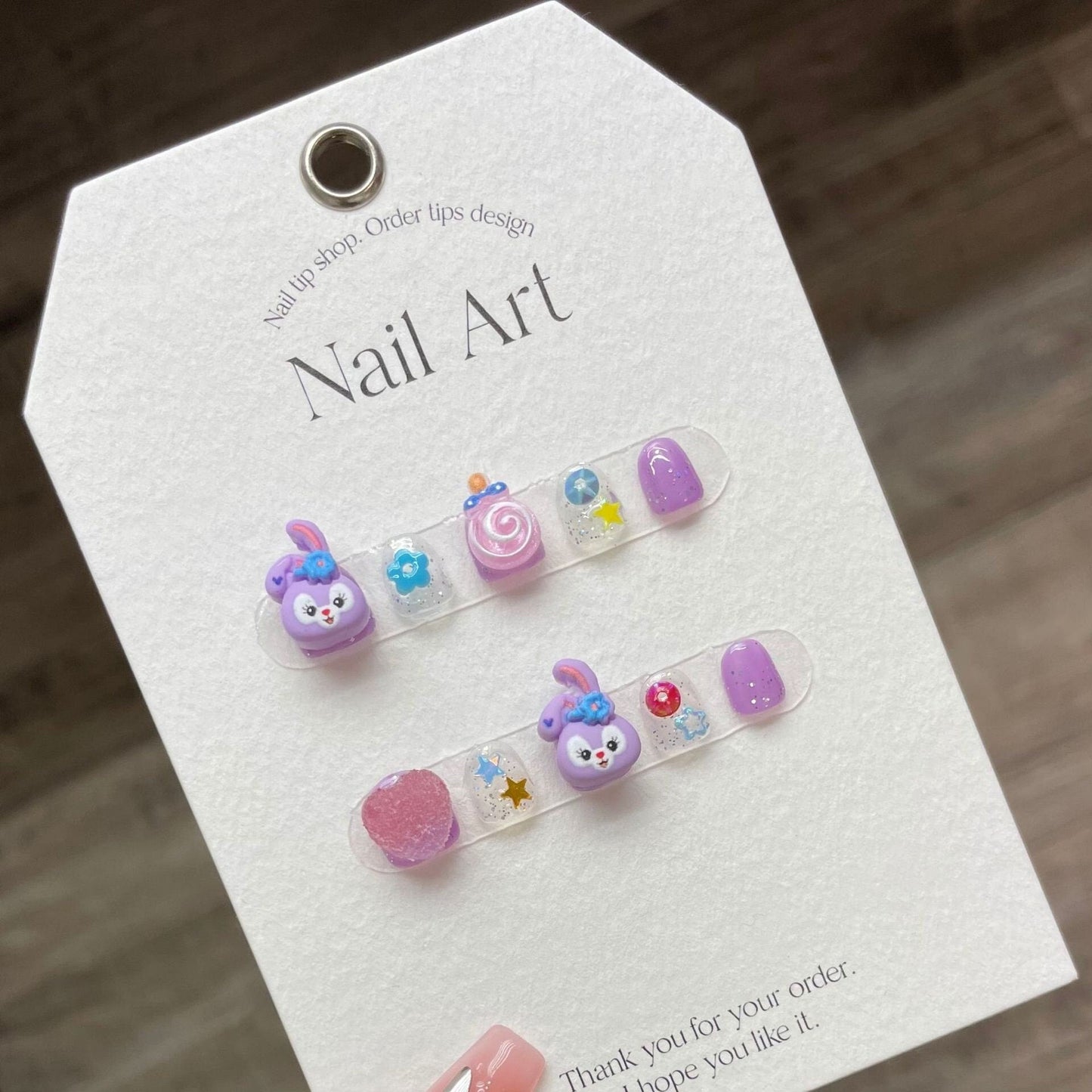 Kids Series | Stickers Cartoon Gel Cut Nails | Press on Nails | Handmade Natural Nails | Long Medium Short Nails Gifts for Kid