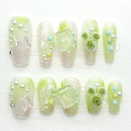 Green Butterfly Pearls