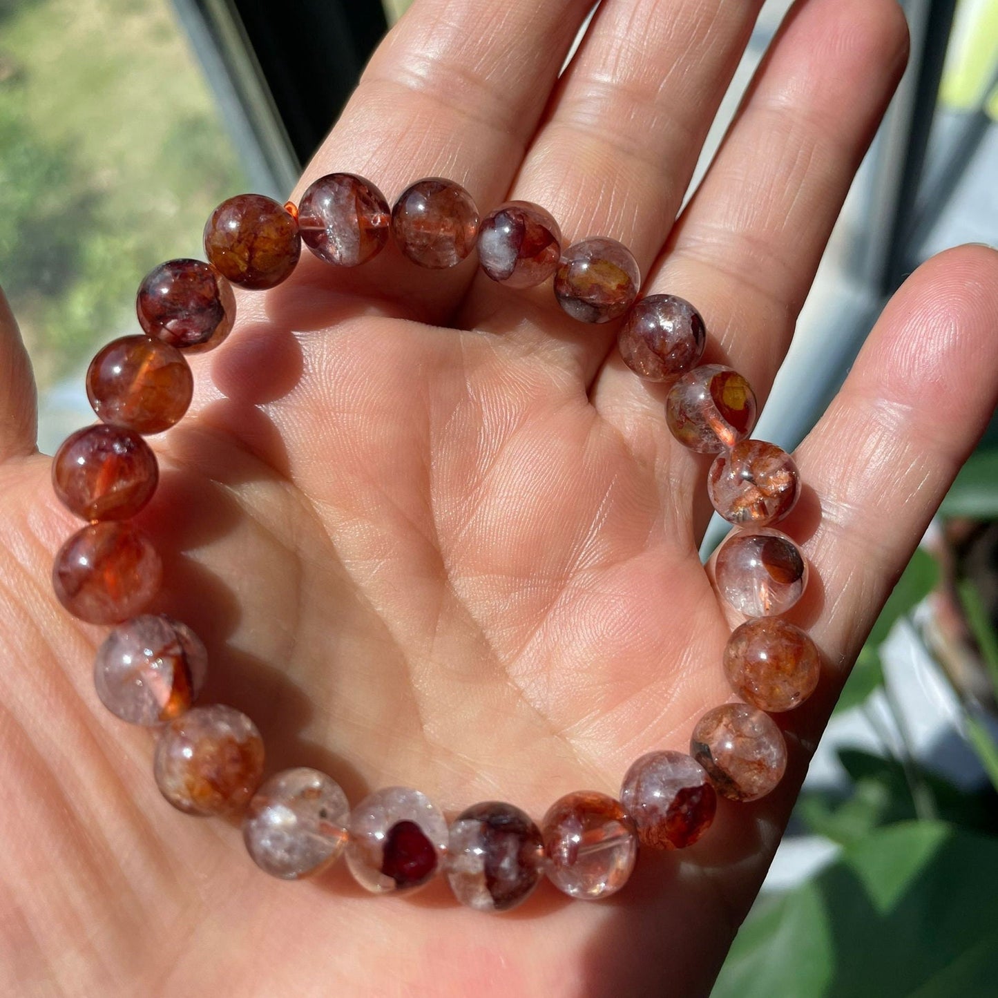 Genuine Natural Fire Quartz Bracelet 8-9mm | Natural Stone Bead Bracelet | Healing Crystal Bracelet | Gemstone bracelet | Gemstone beads