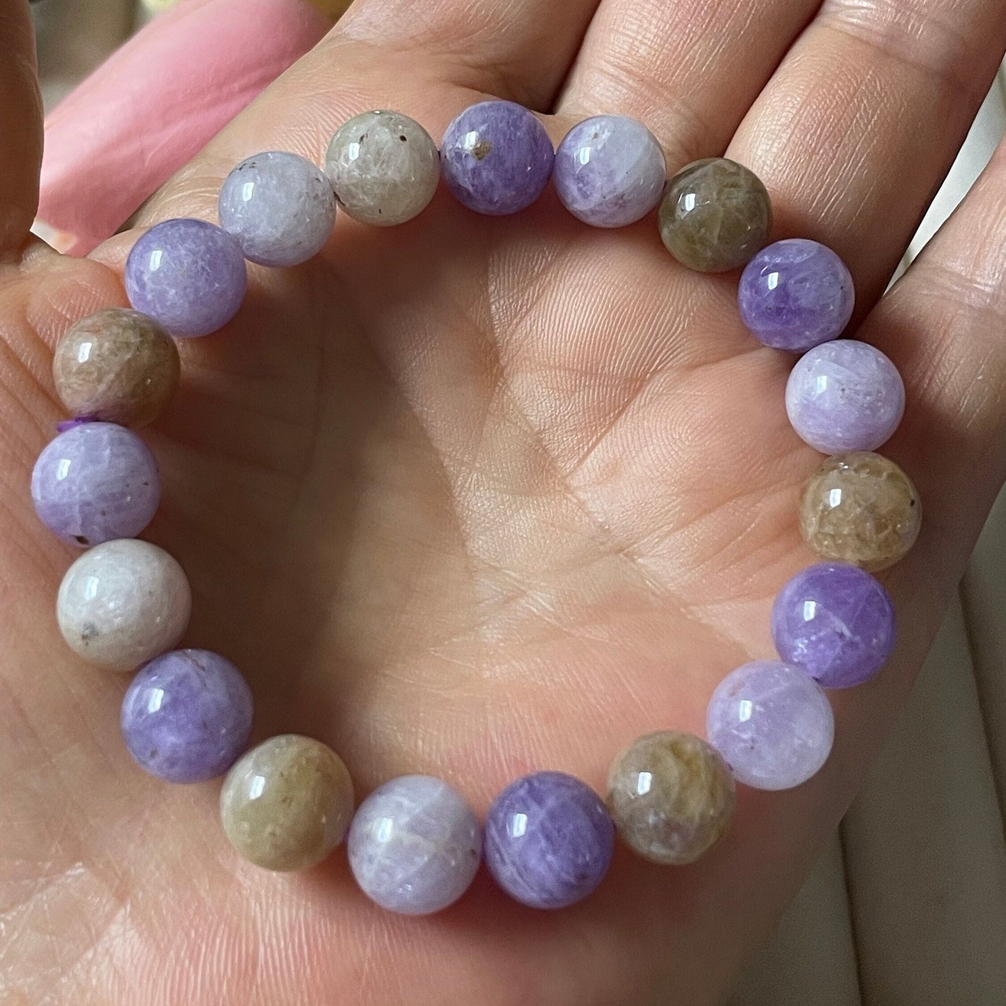 Natural Auralite Bracelet, Natural Gemstone Jewelry Natural Crystal Bracelet | Natural Stone Bead Bracelet | Healing Crystal Bracelet